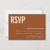 Simple Boho Terracotta Typography Wedding RSVP Kaartje (Voorkant)