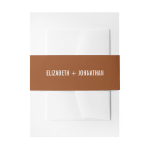Simple Boho Terracotta Typography Wedding Uitnodigingen Wikkel