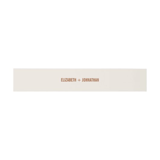 Simple Boho Terracotta Typography Wedding Uitnodigingen Wikkel (Vlak)