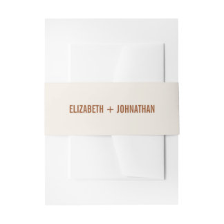 Simple Boho Terracotta Typography Wedding Uitnodigingen Wikkel