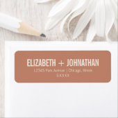 Simple Boho Typography Clay Wedding Address Label (Insitu)