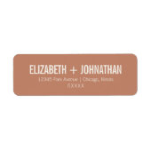 Simple Boho Typography Clay Wedding Address Label (Voorkant)