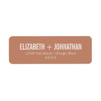 Simple Boho Typography Clay Wedding Address Label