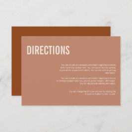 Simple Boho Typography Wedding Directions Kaart