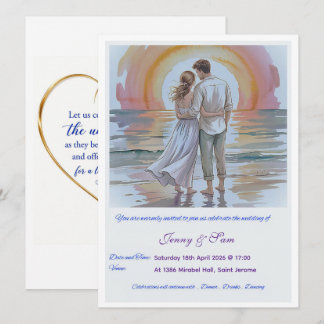 Simple Boho Wedding Invitation Card