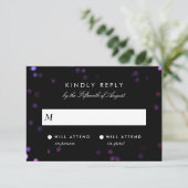 Simple Bokeh Glam Noir & Rose Wedding RSVP (Debout devant)