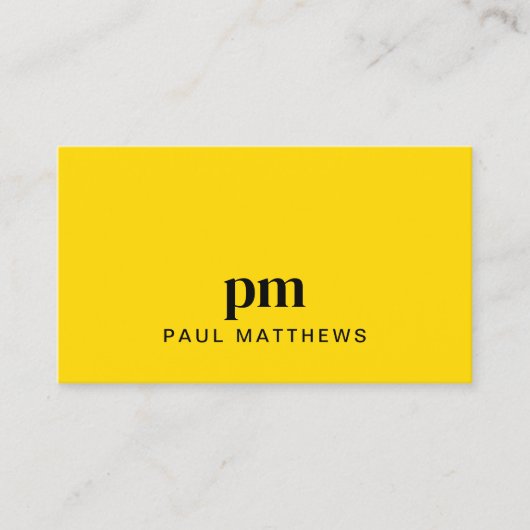 Simple Bold Carte de visite jaune moutarde (Devant)