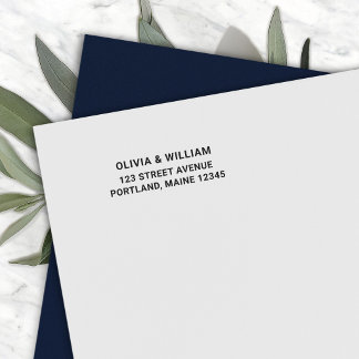 Simple Bold Modern Ampersand Couple Return Address Zelfinktende Stempel