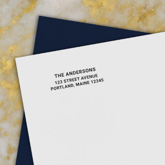 Simple Bold Modern Last Name Return Address Zelfinktende Stempel