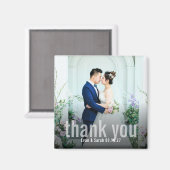 Simple Bold Moderne Merci Mariage Magnet photo (Recto/Verso)