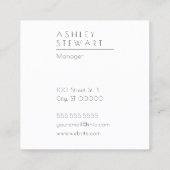 Simple Bold Monogram Vierkante Visitekaartje (Achterkant)