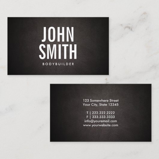 Simple Bold Text Bodybuilding Visitekaartje (Voorkant / Achterkant)