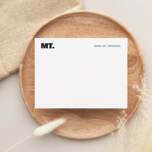 Simple Bold Two Monogram Typografie Notitiekaartje