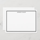 Simple Border Black Note Card Notitiekaartje (Voorkant / Achterkant)