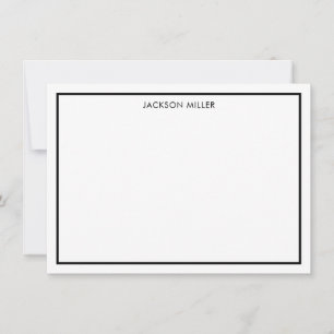 Simple Border Black Note Card Notitiekaartje