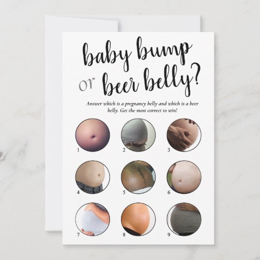 Simple bosse ou ventre | Carte de jeu de script no (Devant)