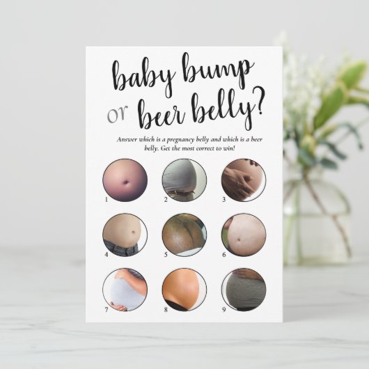 Simple bosse ou ventre | Carte de jeu de script no (Debout devant)