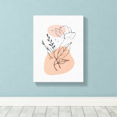 Simple Botanical Art Print – Faux Canvas Style (Insitu (Houten vloer))