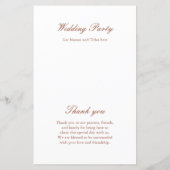 Simple Botanical Wedding Ceremony Program (Achterkant)