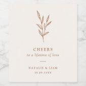 Simple Botanique Brûlé Orange Mariage Étiquette de (Étiquettes simples)