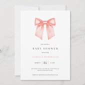 Simple Bow Baby shower Invitation Kaart (Voorkant)