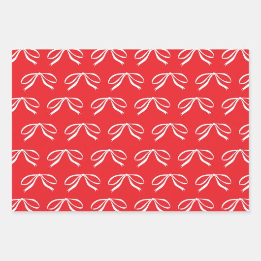 Simple Bow Christmas Holiday Gift Inpakpapier Vel (Voorkant)