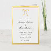 Simple Bow Classic Wedding Invitation (Recto)