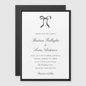 Simple Bow Classic Wedding Magnetische Uitnodiging (Voorkant / Achterkant)
