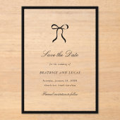 Simple Bow Classic Wedding Save the Date Acryl Uitnodigingen (Voorkant)