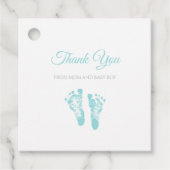 Simple Boy Baby shower Dank u Blue Footprints Bedankjes Labels