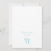 Simple Boy Baby shower Precious Blue Footprint Kaart (Achterkant)