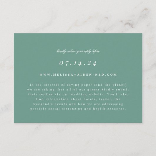 Simple Branch Wedding Online RSVP en Info Kaart (Voorkant)