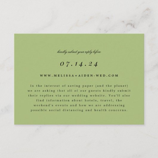 Simple Branch Wedding Online RSVP en Info Kaart (Voorkant)