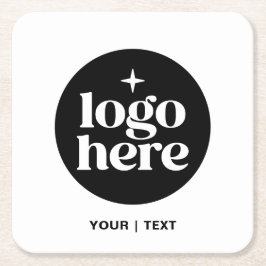 Simple Branded Custom Text & Logo Vierkante Kartonnen Onderzetter