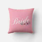 Simple Bride Floral Calligraphie | Coussin Jetable (Verso)