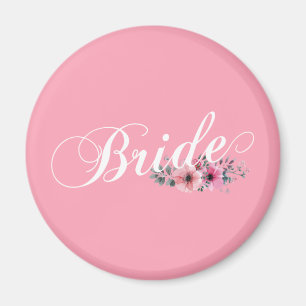 Simple Bride Floral Calligraphy Aimant