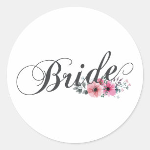 Simple Bride Floral Calligraphy   Autocollant