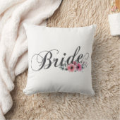 Simple Bride Floral Calligraphy | Coussin de jet (Couverture)