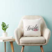 Simple Bride Floral Calligraphy | Coussin de jet (Chaise)
