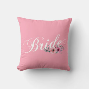 Simple Bride Floral Calligraphy   Coussin décorati