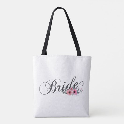 Simple Bride Floral Calligraphy | Sac Cabas (Dos)