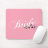 Simple Bride Floral Calligraphy | Tapis de souris (Avec souris)