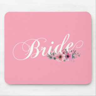 Simple Bride Floral Calligraphy   Tapis de souris