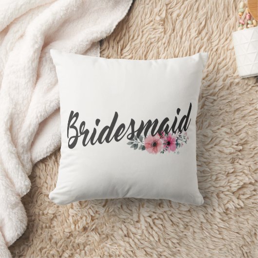 Simple Bridesmaid Wedding Calligraphie Coussin de  (Couverture)