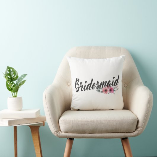 Simple Bridesmaid Wedding Calligraphie Coussin de (Chaise)