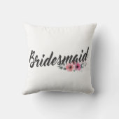 Simple Bridesmaid Wedding Calligraphie Coussin de (Verso)