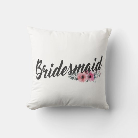 Simple Bridesmaid Wedding Calligraphie Coussin de (Recto)