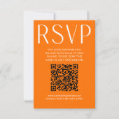 Simple Bright Orange Wedding RSVP Online QR Code (Devant)