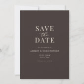 Simple Brown Elegant Photo Wedding Save the Date (Devant)