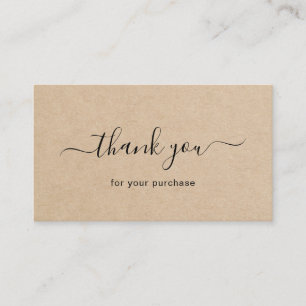 Simple Brown Elegant Rustic Order Insert Kaart Visitekaartje